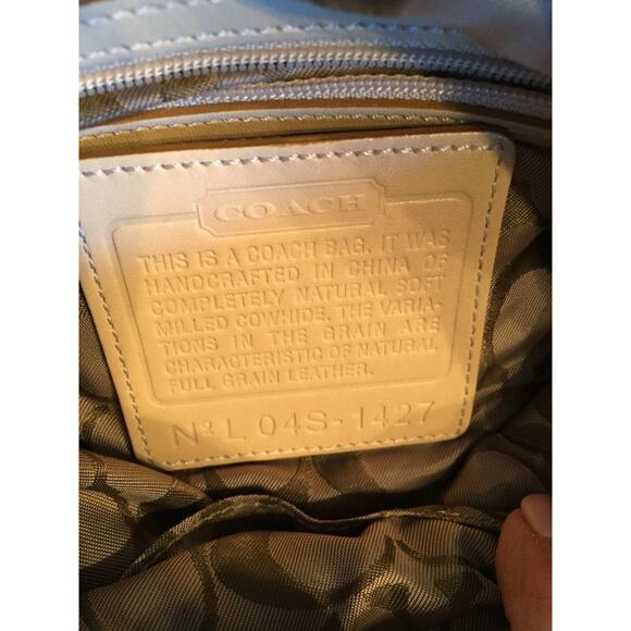 COACH L04S 1427 Legacy Medium Slim Shoulder Bag Parchment Pebble Leather Tassel - Picture 5 of 9